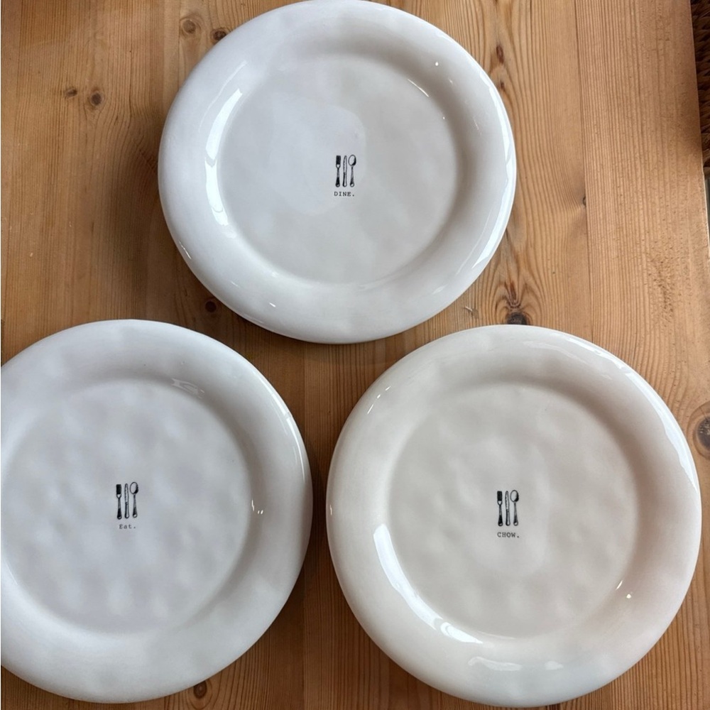 RAE DUNN | eat dine chow plates x 9